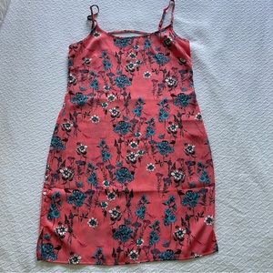 Pink Rose Floral Dress Small